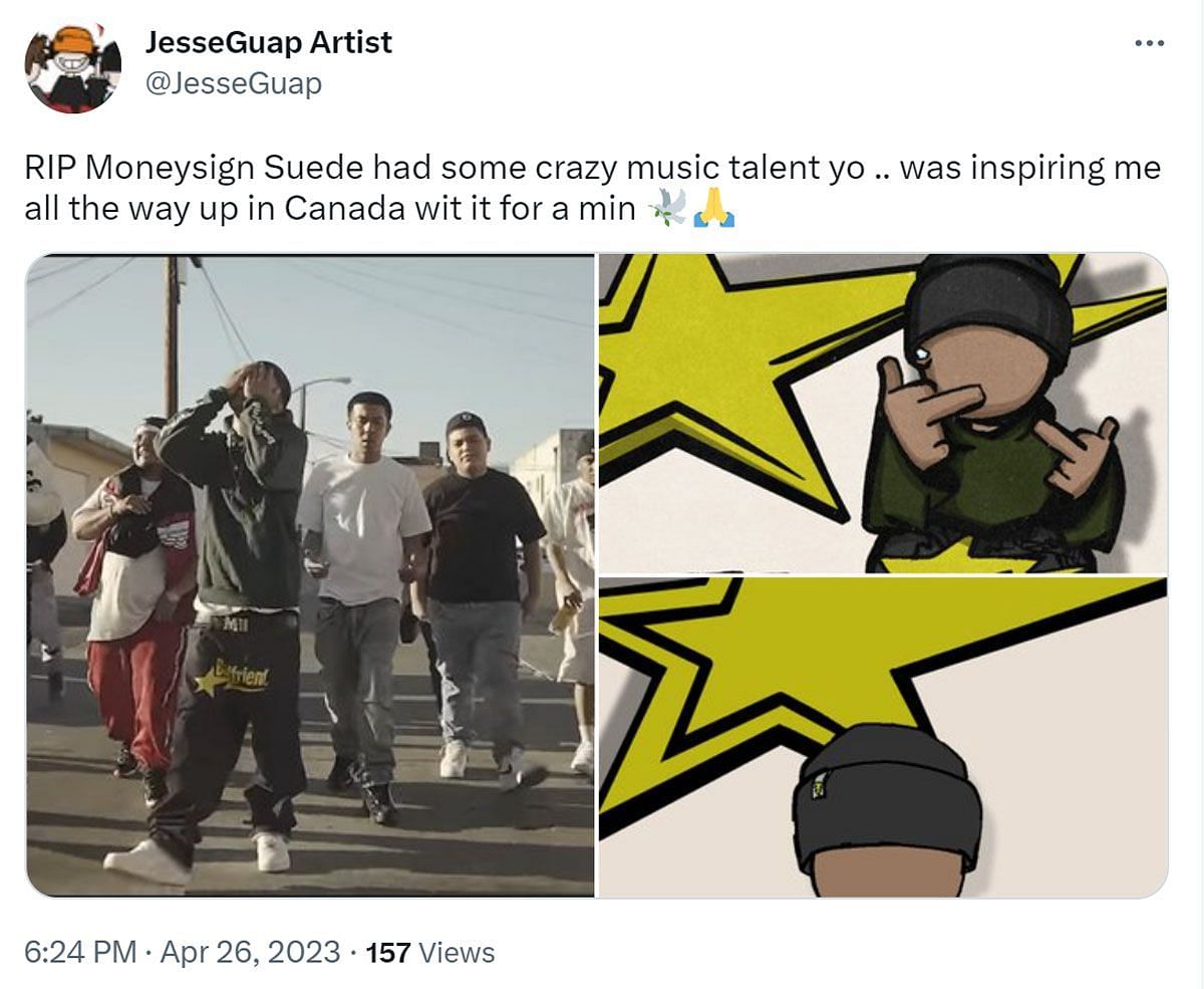 A comment reacting to Suede's death (Image via Twitter/ @JesseGuap)